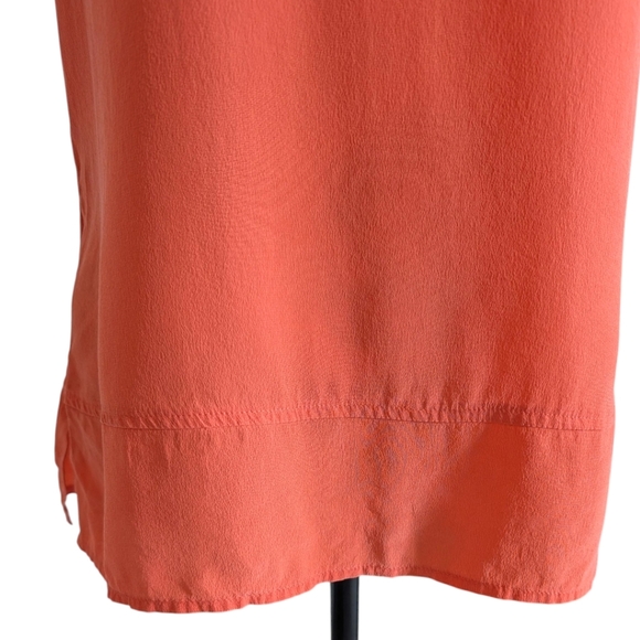 Ecru The Clean Tank Top Luxe Layers Classic Women S Sandwashed Silk Coral Orange - Picture 5 of 11